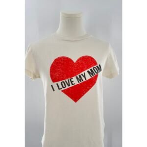 RE/DONE Hanes Graphic Mom T-shirt Tee White Top Vintage Ivory Cotton X Small  XS